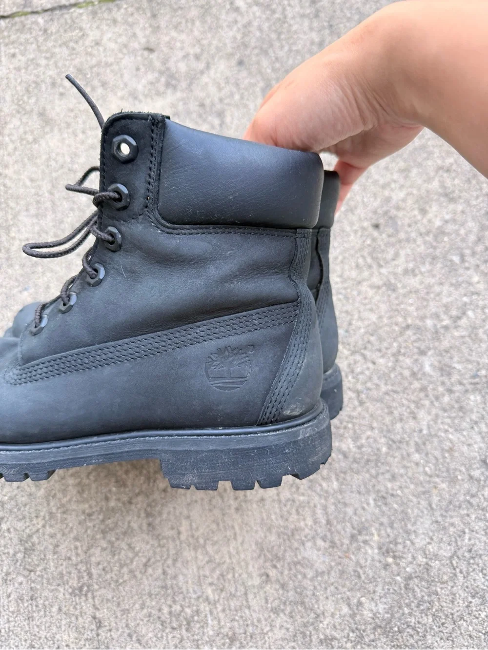 Timberland Men's Black Lace-Up Work Boots with Padded Collar